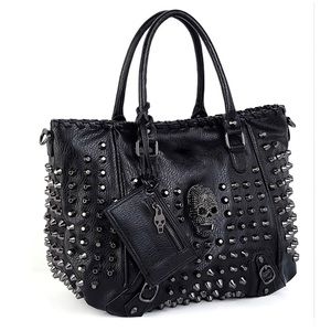 Large Skull and Studded Handbag
